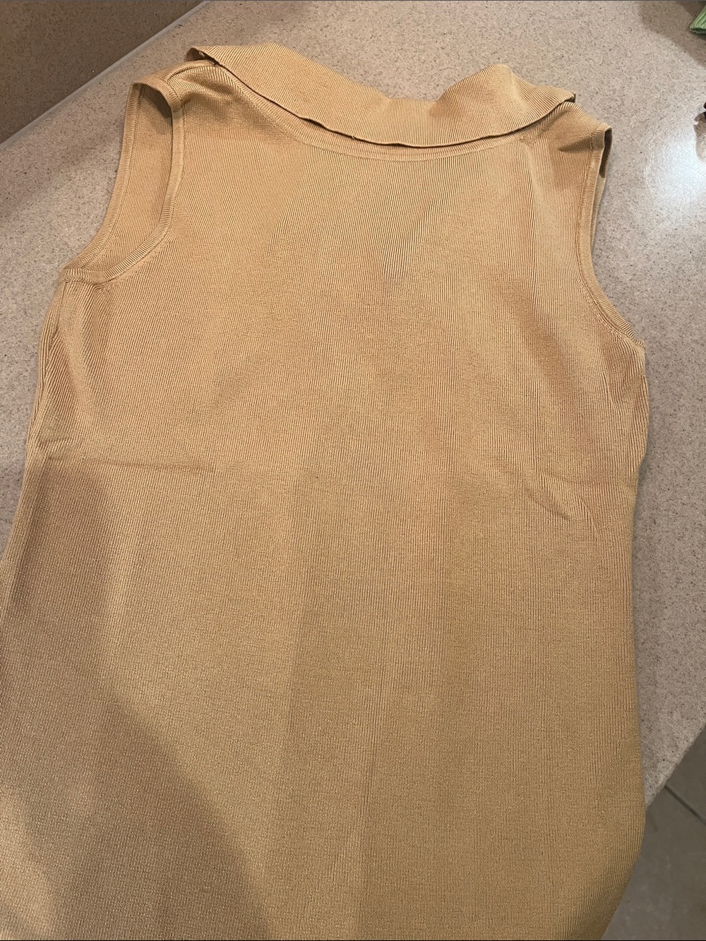 Cache Sleeveless Knit Tank in Tan L Silk